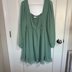 Altar’d State ARULA Sage Green Plus Size Babydoll Gathered Dress